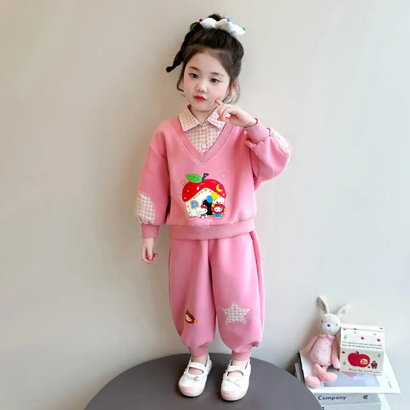 Girls Lapel Long-Sleeved Sweatshirt and Sweatpants Suit Spring New Children's T-Shirt Fashion Soft Casual Sports Two-Piece Set
Girls Lapel Long-Sleeved Sweatshirt and Sweatpants Suit Spring New Children's T-Shirt Fashion Soft Casual Sports Two-Piece Set