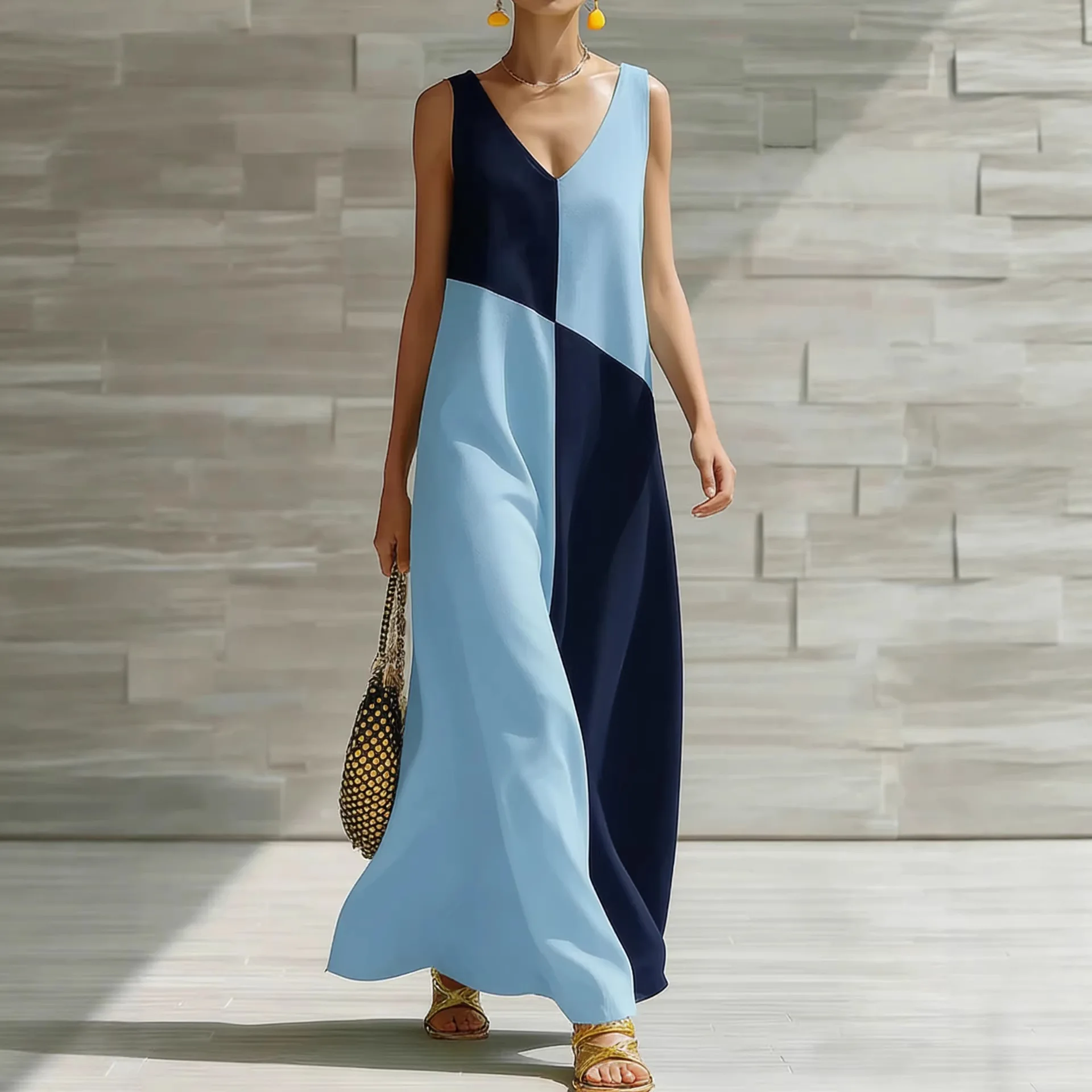 2026 new dress color collision daily casual V-neck dress women's clothing
2026 new dress color collision daily casual V-neck dress women's clothing