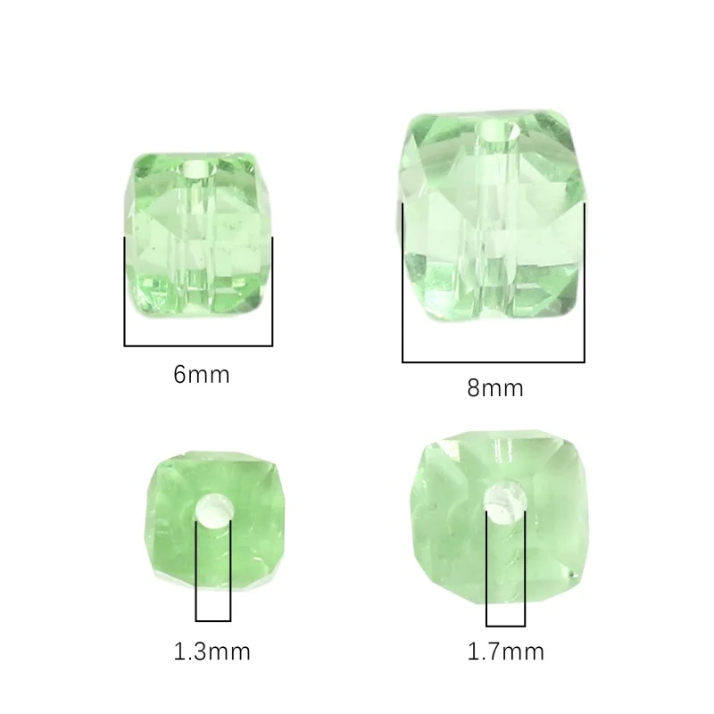 10pcs Glass Crystal Transparent Cube Beads 6mm Diameter 1.3mm Hole Various Colors DIY Jewelry Making ForBracelet Necklace Craft
10pcs Glass Crystal Transparent Cube Beads 6mm Diameter 1.3mm Hole Various Colors DIY Jewelry Making ForBracelet Necklace Craft