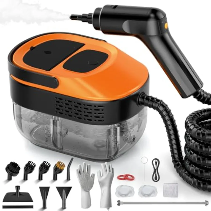 Steam Cleaner for Home and Car 15s Fast Heat Handheld Steamer for Cleaning 1.6L Large Tank 3-Level Steam Control with 16-Piece
Steam Cleaner for Home and Car 15s Fast Heat Handheld Steamer for Cleaning 1.6L Large Tank 3-Level Steam Control with 16-Piece