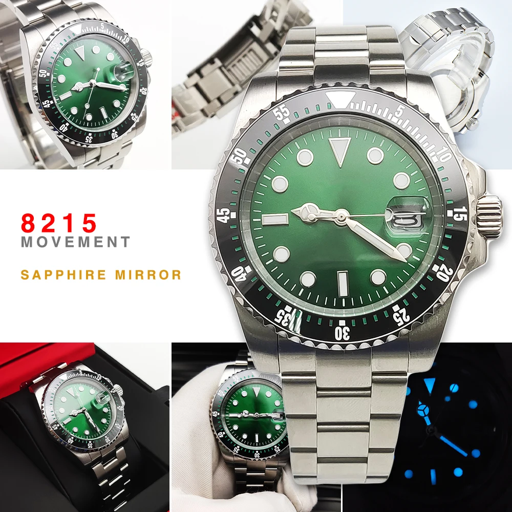 Luxury New Ceramic Bezel 40mm Men's Watch Caliber 8215 Automatic Mechanical Strap Sapphire Glass Water Resistant Screw Holder
Luxury New Ceramic Bezel 40mm Men's Watch Caliber 8215 Automatic Mechanical Strap Sapphire Glass Water Resistant Screw Holder
