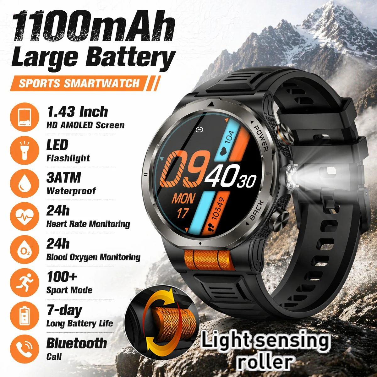 LIGE Military 1100mAh Smart Watch for Men 3ATM Waterproof Bluetooth Call Compass 100+ Sports Modes Hiking Camping Adventure
LIGE Military 1100mAh Smart Watch for Men 3ATM Waterproof Bluetooth Call Compass 100+ Sports Modes Hiking Camping Adventure