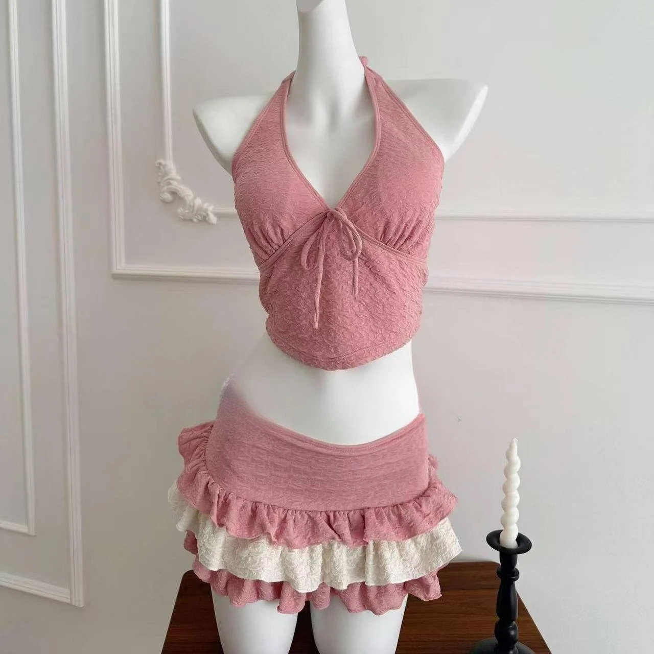 Korean Elegant Slim Bikini Set Women Halter Strap Two Piece Solid Swimwear Summer Beachwear Comfortable Bathing Suit
Korean Elegant Slim Bikini Set Women Halter Strap Two Piece Solid Swimwear Summer Beachwear Comfortable Bathing Suit