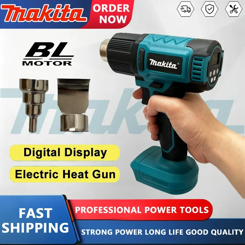 Цифровой электрический термофен Makita с дисплеем, беспроводной, 2 насадки, промышленный, для термоусадочной пленки, для аккумулятора 20В
Цифровой электрический термофен Makita с дисплеем, беспроводной, 2 насадки, промышленный, для термоусадочной пленки, для аккумулятора 20В