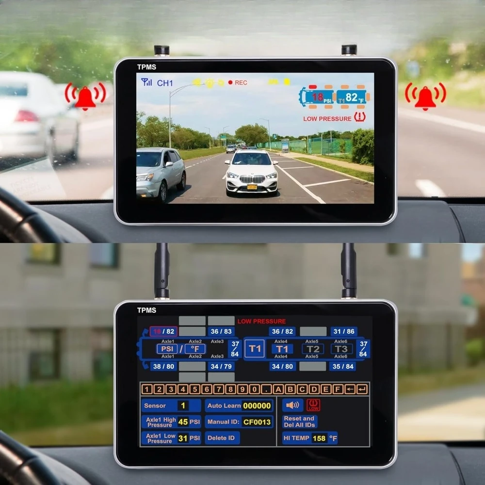 Беспроводной монитор для камеры заднего вида со встроенной системой TPMS для автодомов, 4 датчика, 1080P, для грузовиков, прицепов, кемперов
Беспроводной монитор для камеры заднего вида со встроенной системой TPMS для автодомов, 4 датчика, 1080P, для грузовиков, прицепов, кемперов
