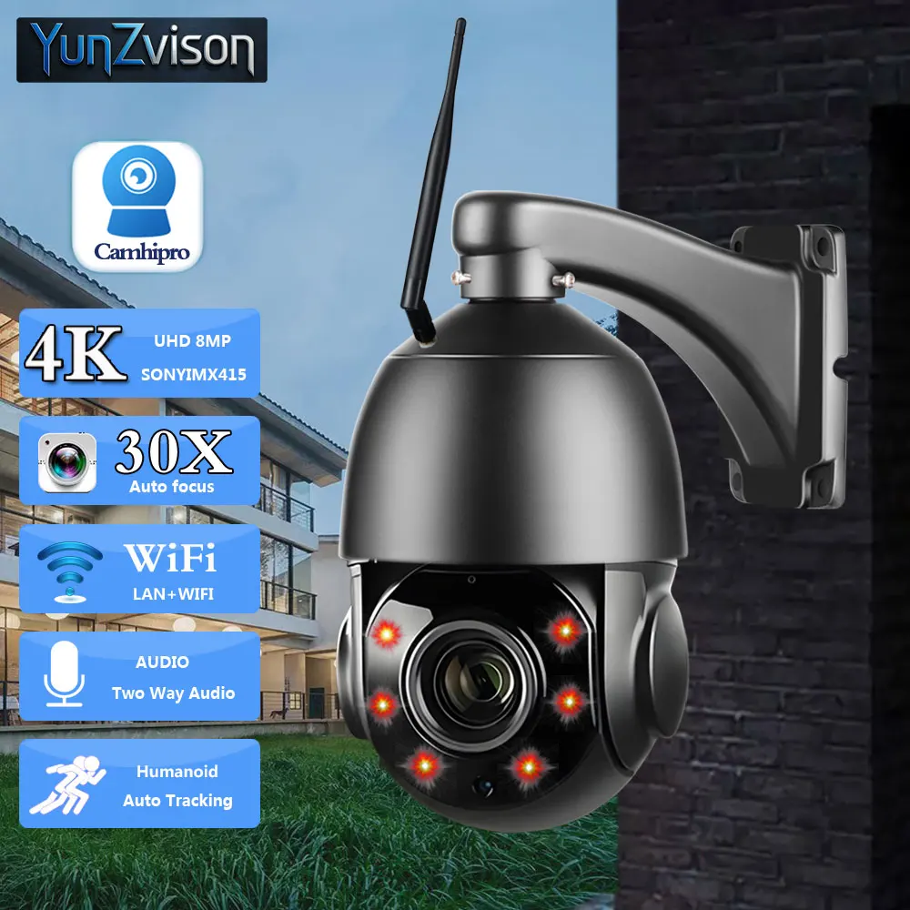C-R UHD 4K 8MP Wired/Wireless Security Surveillance Vedio Камера Wifi PTZ Dome 30X Zoom IR 80M Night Version Human Tracking
C-R UHD 4K 8MP Wired/Wireless Security Surveillance Vedio Камера Wifi PTZ Dome 30X Zoom IR 80M Night Version Human Tracking