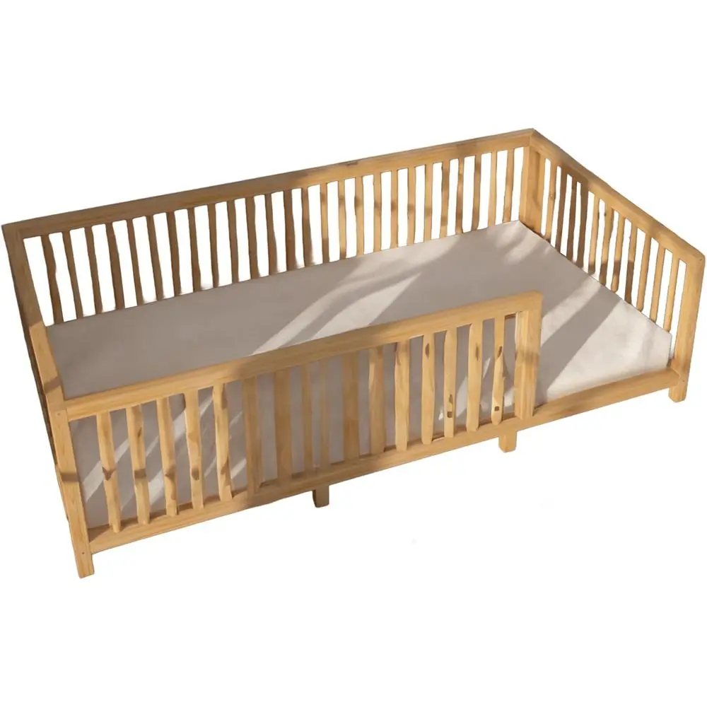 Open Front Kids Pine Wood Bed with Slats, Sturdy Design for Cribs, Height 23 Inches
Open Front Kids Pine Wood Bed with Slats, Sturdy Design for Cribs, Height 23 Inches