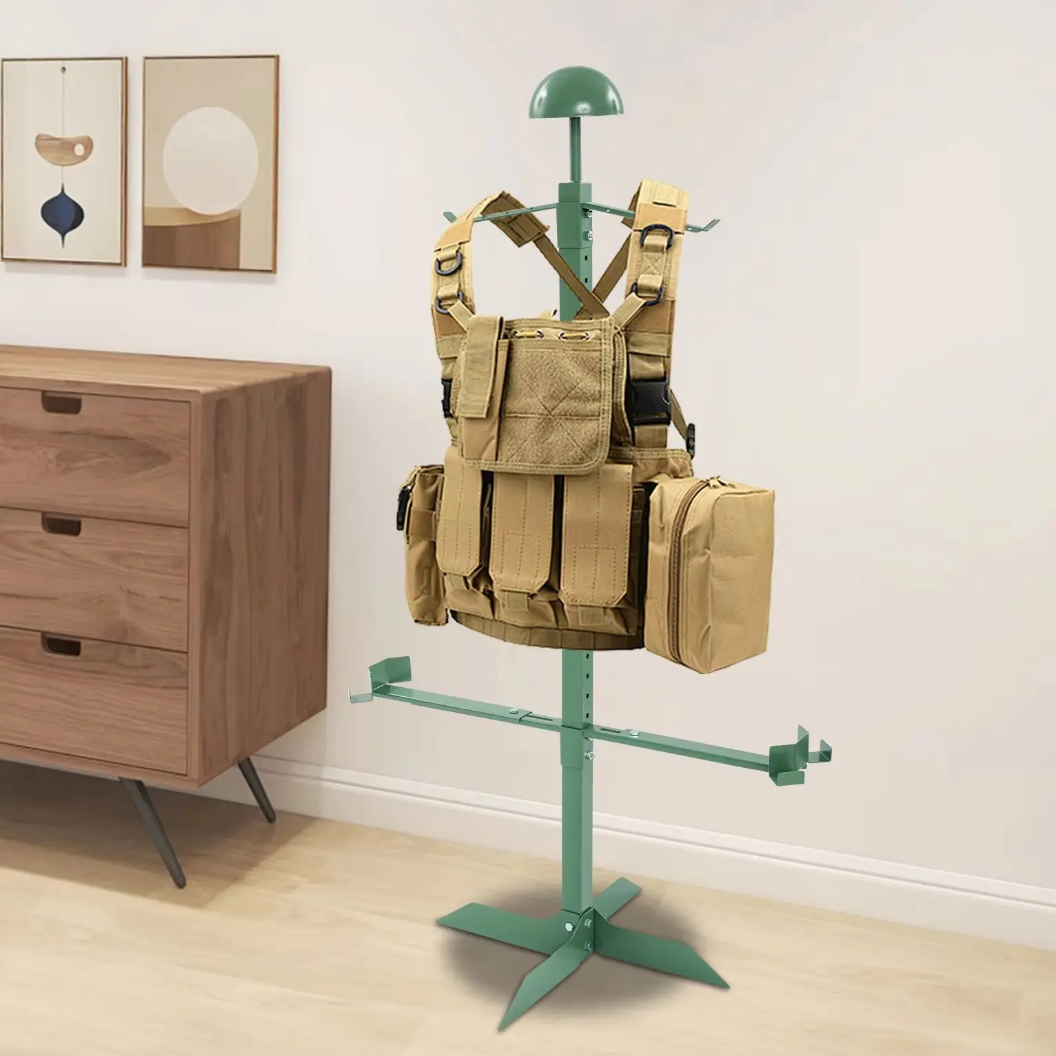Heavy Duty Tactical Gear Stand, Military Vest Rack with Belt & Hat Holder, Gun Display Support Frame, Floor Standing Uniform Organizer for Police Law Enforcement Guard - Green
Heavy Duty Tactical Gear Stand, Military Vest Rack with Belt & Hat Holder, Gun Display Support Frame, Floor Standing Uniform Organizer for Police Law Enforcement Guard - Green