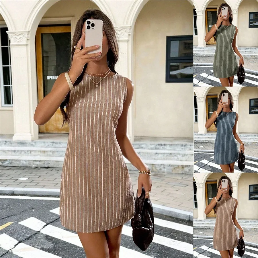 2026 Women's Summer New Striped Crew Neck Lace-Up Casual Sleeveless Slim Dress
2026 Women's Summer New Striped Crew Neck Lace-Up Casual Sleeveless Slim Dress