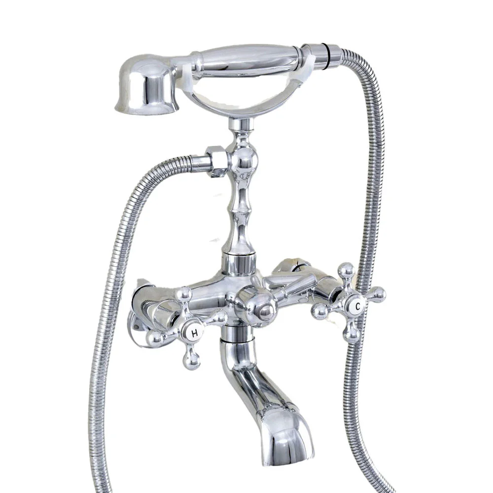 3-3/8" Polished Chrome Bathroom Tub Faucet Wall Mounted Mixer Tap W/ Telephone Style Hand Shower Sprayer zqg417
3-3/8" Polished Chrome Bathroom Tub Faucet Wall Mounted Mixer Tap W/ Telephone Style Hand Shower Sprayer zqg417