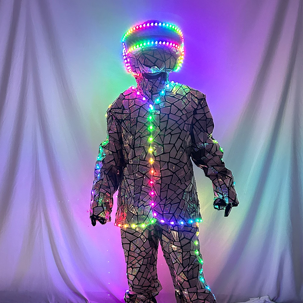 LED Laser Gold Mirrored Men's Masquerade Costume Stage Performance Dance Crew Bar Outfit Holiday Party Attire
LED Laser Gold Mirrored Men's Masquerade Costume Stage Performance Dance Crew Bar Outfit Holiday Party Attire