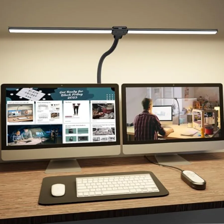 LED Desk Lamp for Home Office, 3000K Warm White Double Head Architect Task Lamps with Clamp, Dimmable Adjustable Flexible, Blac
LED Desk Lamp for Home Office, 3000K Warm White Double Head Architect Task Lamps with Clamp, Dimmable Adjustable Flexible, Blac