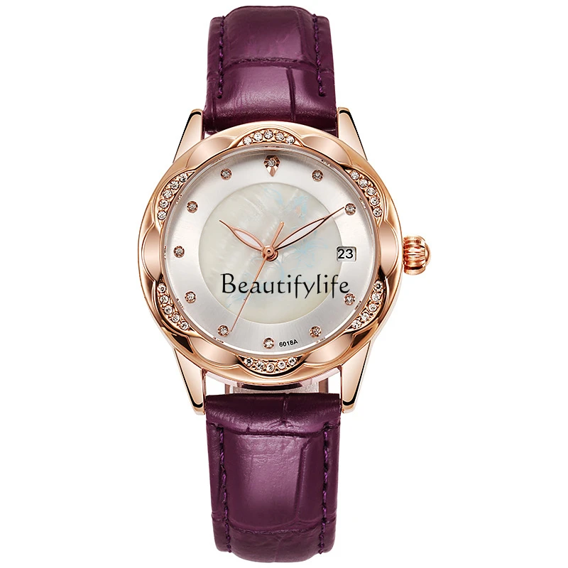 Fully automatic women's mechanical watch luxury shell luminous surface calfskin waterproof women's mechanical watch
Fully automatic women's mechanical watch luxury shell luminous surface calfskin waterproof women's mechanical watch