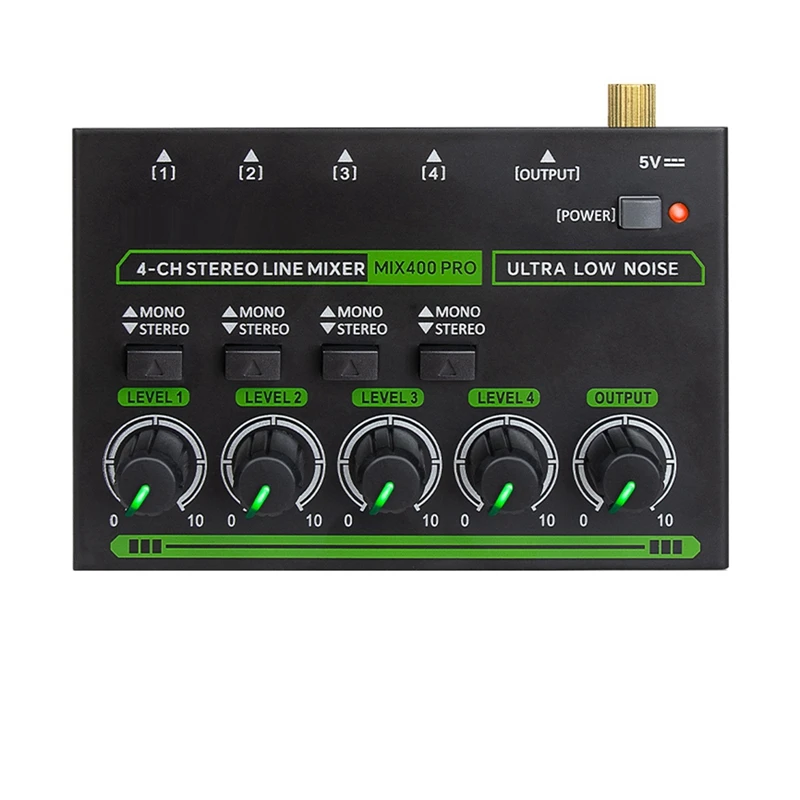 Mix400 Pro 4-канальный профессиональный звуковой микшер с RGB-подсветкой Мини-аудиомикшер Линейный микшер Маленький аудиомикшер для клубного бара
Mix400 Pro 4-канальный профессиональный звуковой микшер с RGB-подсветкой Мини-аудиомикшер Линейный микшер Маленький аудиомикшер для клубного бара