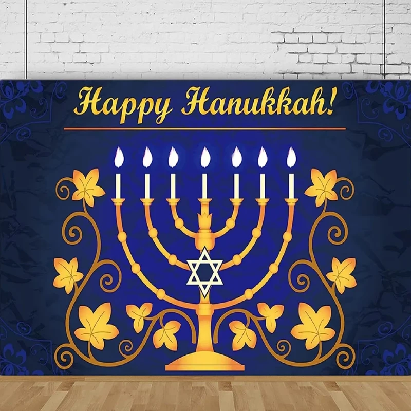 Photography Backdrop Happy Hanukkah Party Background Poster Holy Holiday Festival Chanukah Interior Decoration Banner
Photography Backdrop Happy Hanukkah Party Background Poster Holy Holiday Festival Chanukah Interior Decoration Banner