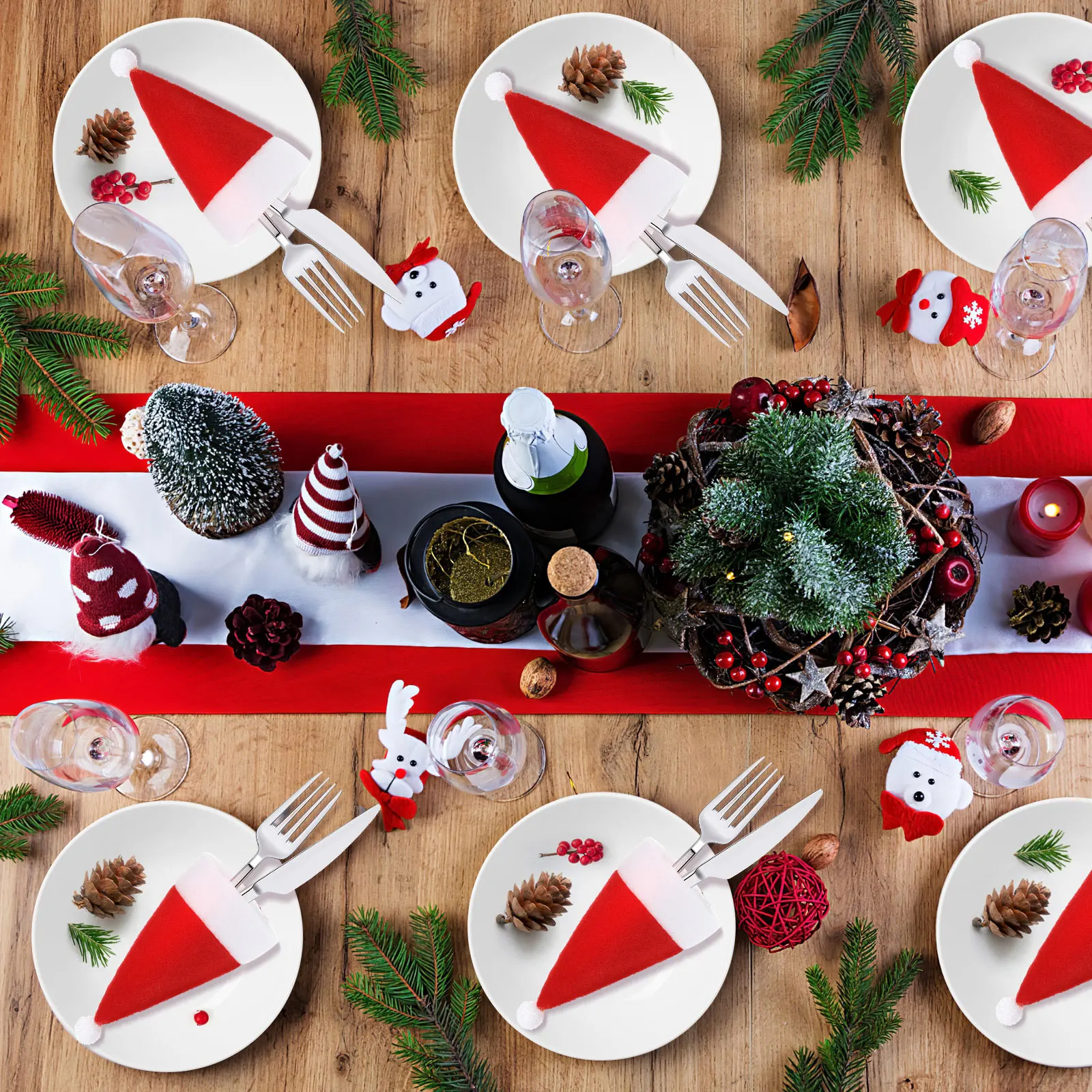 6Pcs Mini Xmas Hat Decor Red White Small Santa Cap for Cutlery Silverware Bottle Lollipop Wine Cup Party Favors Ornament
6Pcs Mini Xmas Hat Decor Red White Small Santa Cap for Cutlery Silverware Bottle Lollipop Wine Cup Party Favors Ornament