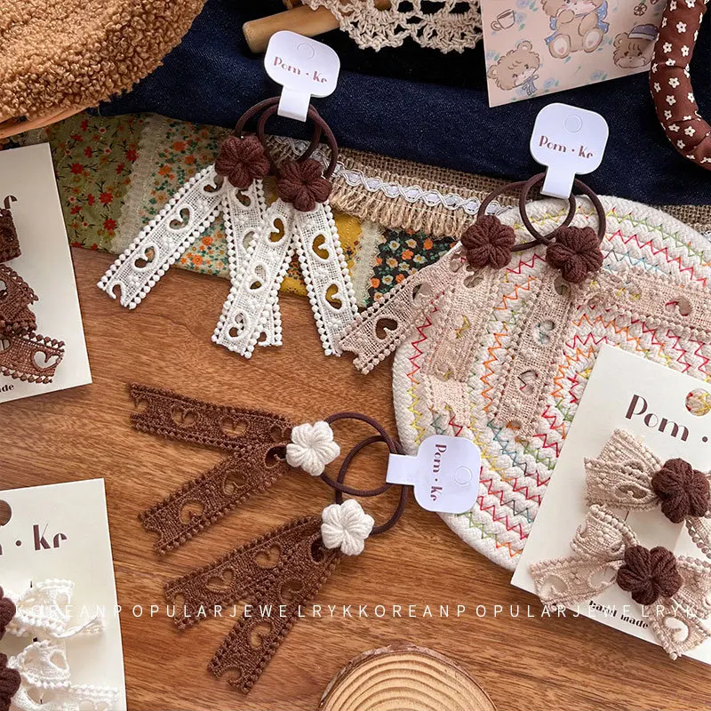 Ouchless Hair Ties Korean Fabric Lace Bows Hollow Heart Clips Beige Brown for Girls Twin Tails Autumn Set
Ouchless Hair Ties Korean Fabric Lace Bows Hollow Heart Clips Beige Brown for Girls Twin Tails Autumn Set