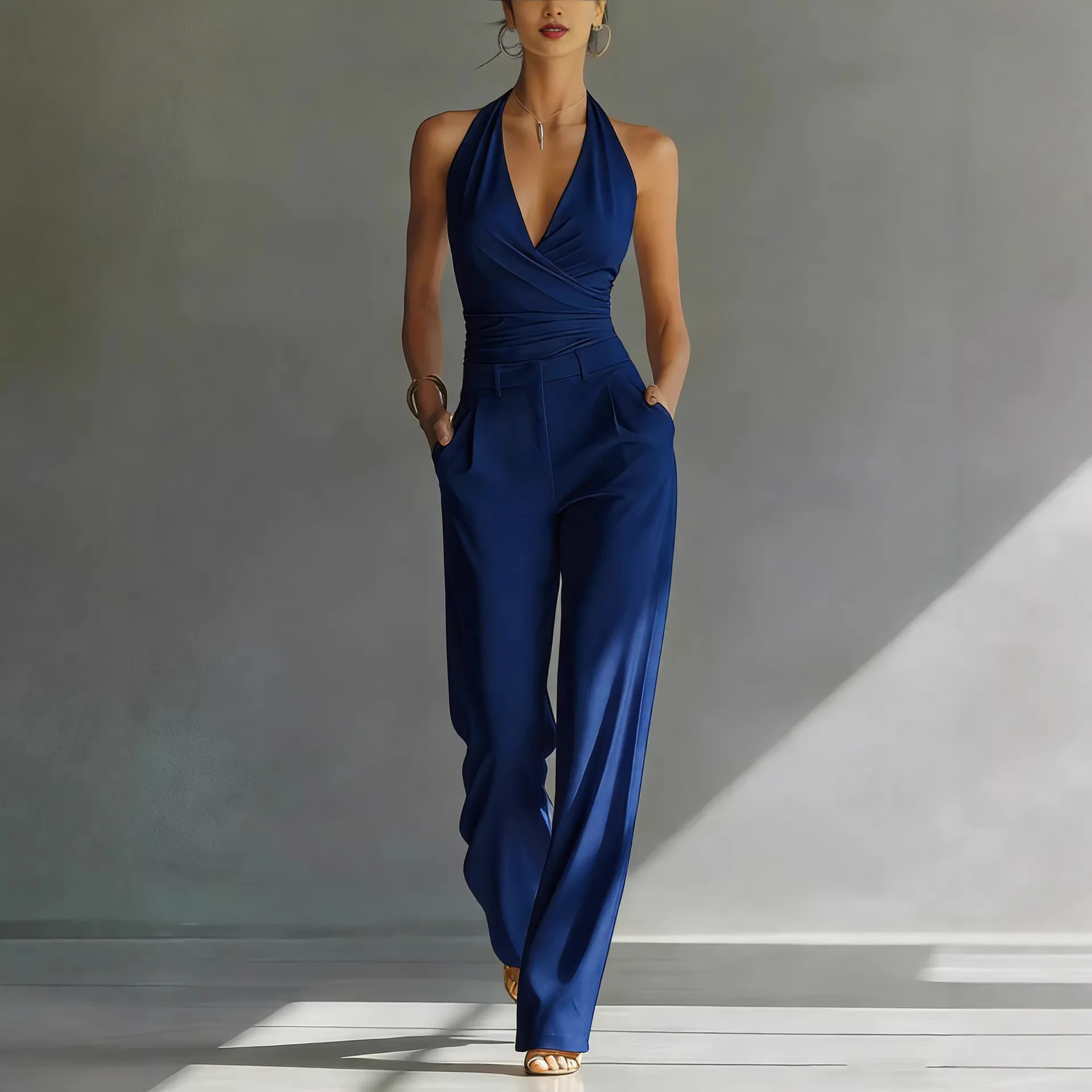2026 Women's French Fabric Collar Top High-Waisted Wide-Fit Slimming Business-Casual Solid Color Set
2026 Women's French Fabric Collar Top High-Waisted Wide-Fit Slimming Business-Casual Solid Color Set