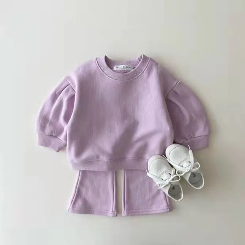 Newborn Baby Girls Outfits Suit for Children's Clothing Fashion Kids Candy Sweatshirt Bell-bottom Trousers Two-piece Set
Newborn Baby Girls Outfits Suit for Children's Clothing Fashion Kids Candy Sweatshirt Bell-bottom Trousers Two-piece Set
