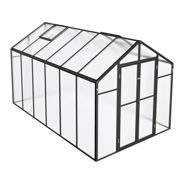 Polycarbonate Greenhouse, 8 x 12 Ft, Outdoor Greenhouse with 2 Vent Windows, Pavilion Styled
Polycarbonate Greenhouse, 8 x 12 Ft, Outdoor Greenhouse with 2 Vent Windows, Pavilion Styled