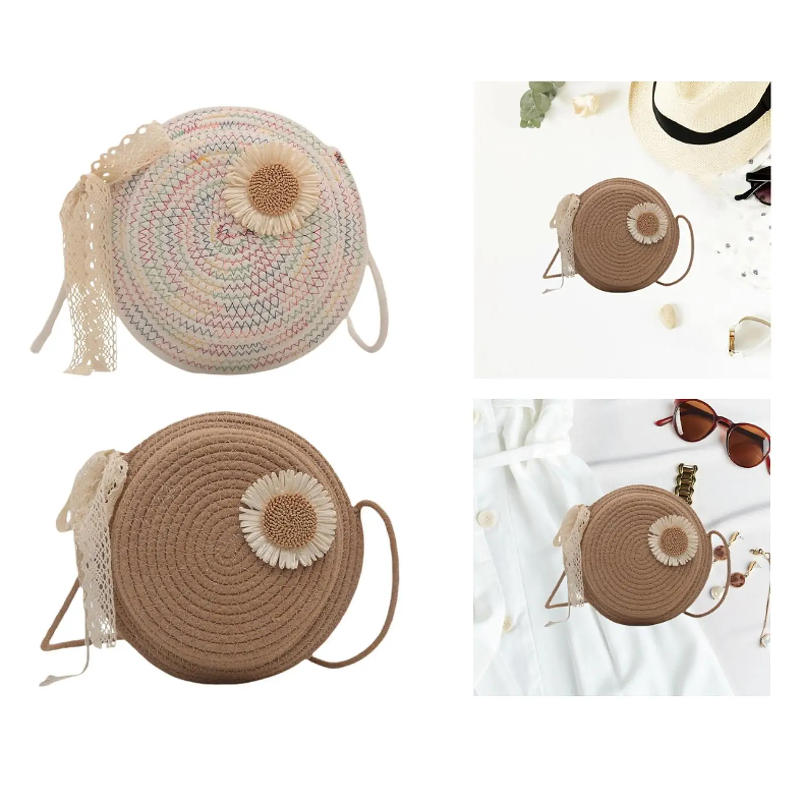 Women Handwoven Crossbody Bag Round Shoulder Bag for Dating Festival Picnic
Women Handwoven Crossbody Bag Round Shoulder Bag for Dating Festival Picnic