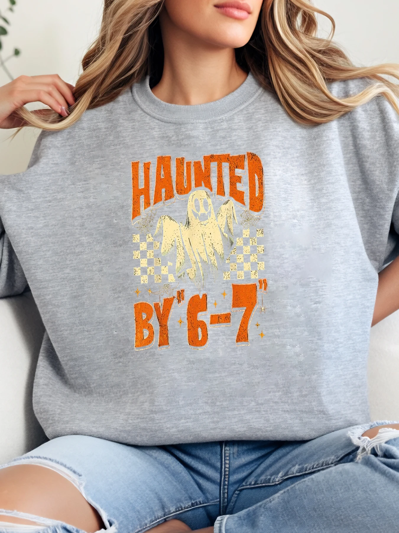 Оверсайз-толстовка с круглым вырезом на Хэллоуин с привидениями от 6-7 лет, женская повседневная одежда, серый, больших размеров
Оверсайз-толстовка с круглым вырезом на Хэллоуин с привидениями от 6-7 лет, женская повседневная одежда, серый, больших размеров