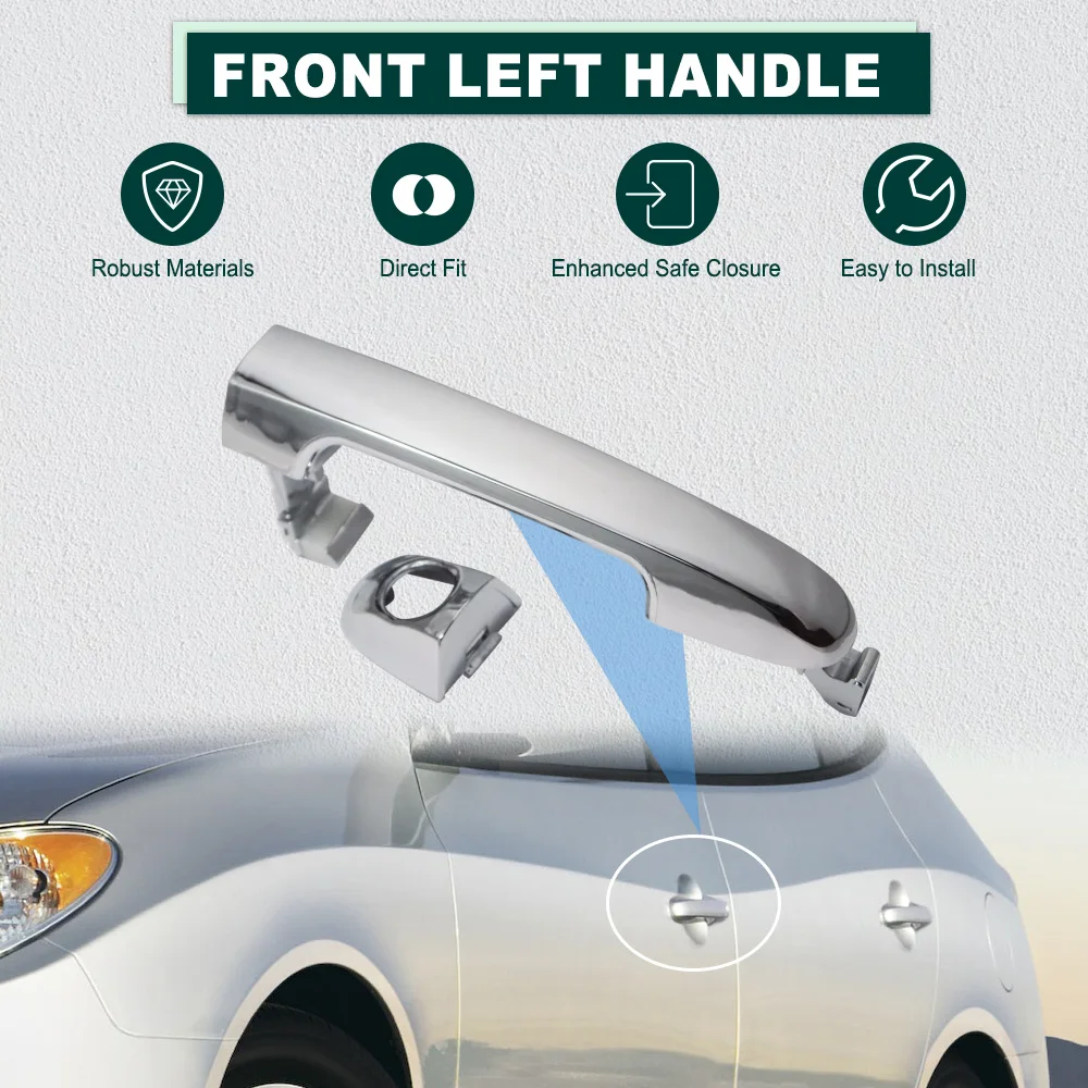 Chrome Exterior Door Handle Front Rear Left/Right for Hyundai Elantra 2007 2008 2009 2010 2011 2012 82651-2H010 82661-2H010
Chrome Exterior Door Handle Front Rear Left/Right for Hyundai Elantra 2007 2008 2009 2010 2011 2012 82651-2H010 82661-2H010