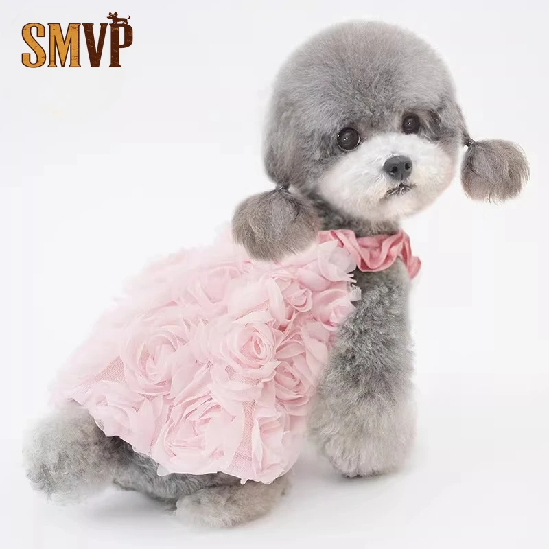 Summer Pink Three Dimensional Rose Lace Dress Sweet Cute Style Small Medium Pet Dog Wedding Dress Puppy Clothes
Summer Pink Three Dimensional Rose Lace Dress Sweet Cute Style Small Medium Pet Dog Wedding Dress Puppy Clothes