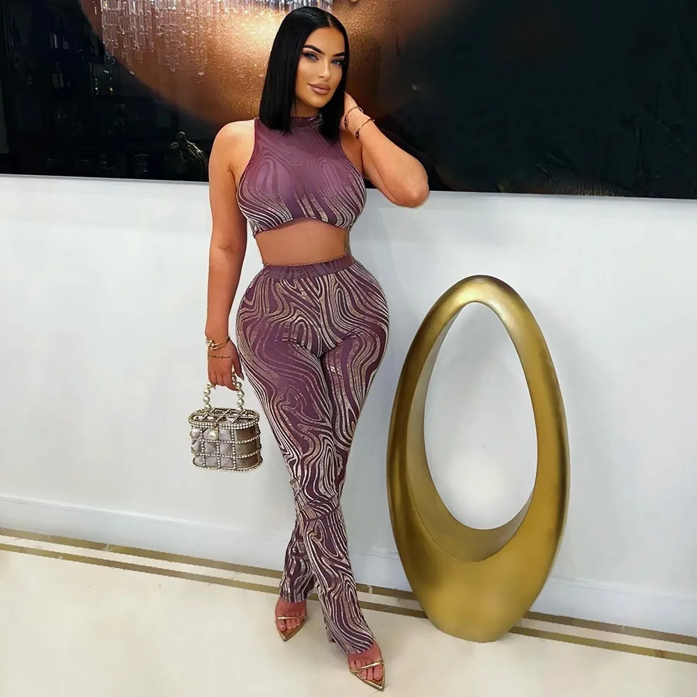 DSMTRC Fashion Flocking Striped Sleeveless Tank Top and Legging Pants Women Suit 2025 New Sexy Two 2 Piece Sets Outfit Tracksuit
DSMTRC Fashion Flocking Striped Sleeveless Tank Top and Legging Pants Women Suit 2025 New Sexy Two 2 Piece Sets Outfit Tracksuit