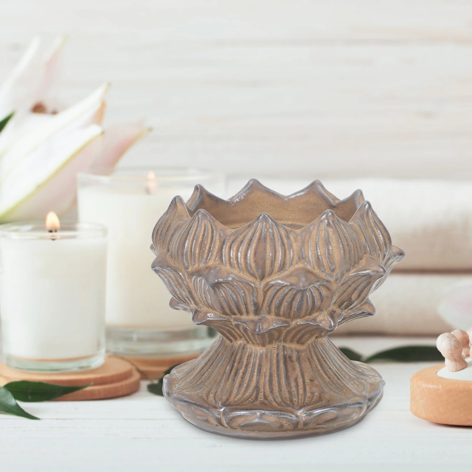 1Pcs Retro Lotus Flower Stick Ceramic Candlestick Home Decor Multi-Function Stand Tabletop Decor for Buddha
1Pcs Retro Lotus Flower Stick Ceramic Candlestick Home Decor Multi-Function Stand Tabletop Decor for Buddha