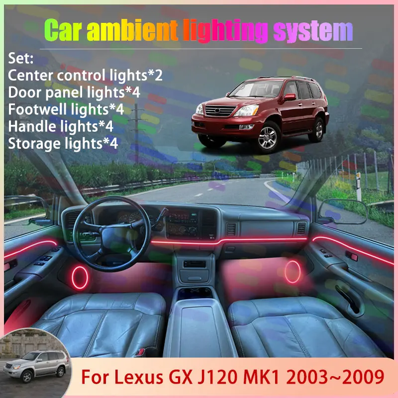 For Lexus GX J120 MK1 2003~2009 2/18 in 1 Car Atmosphere Light Lamp RGB Shade Ensemble Streamer Atmosphere Set Auto Accessories
For Lexus GX J120 MK1 2003~2009 2/18 in 1 Car Atmosphere Light Lamp RGB Shade Ensemble Streamer Atmosphere Set Auto Accessories
