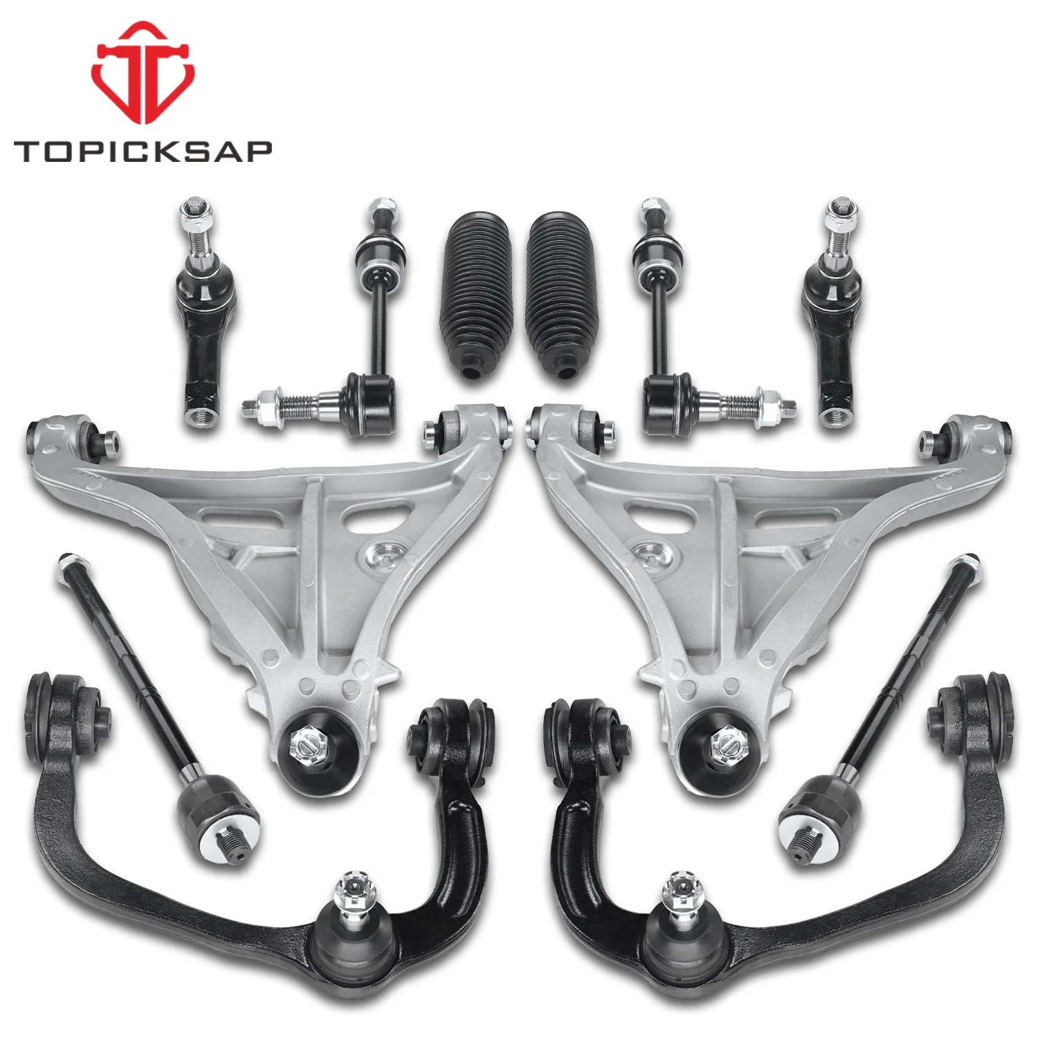 TOPICKSAP 12Pcs Front Lower Control Arm w/BJ Tie Rod Boot Sway Bar Link for Ford F-150 4WD 2005
TOPICKSAP 12Pcs Front Lower Control Arm w/BJ Tie Rod Boot Sway Bar Link for Ford F-150 4WD 2005