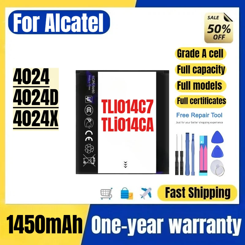 TLI014C7/TLi014CA for Alcatel 4024/4024D/4024X Phone Batteries High Quality Capacity Replacement Bateria Grade A Cell with Tools
TLI014C7/TLi014CA for Alcatel 4024/4024D/4024X Phone Batteries High Quality Capacity Replacement Bateria Grade A Cell with Tools