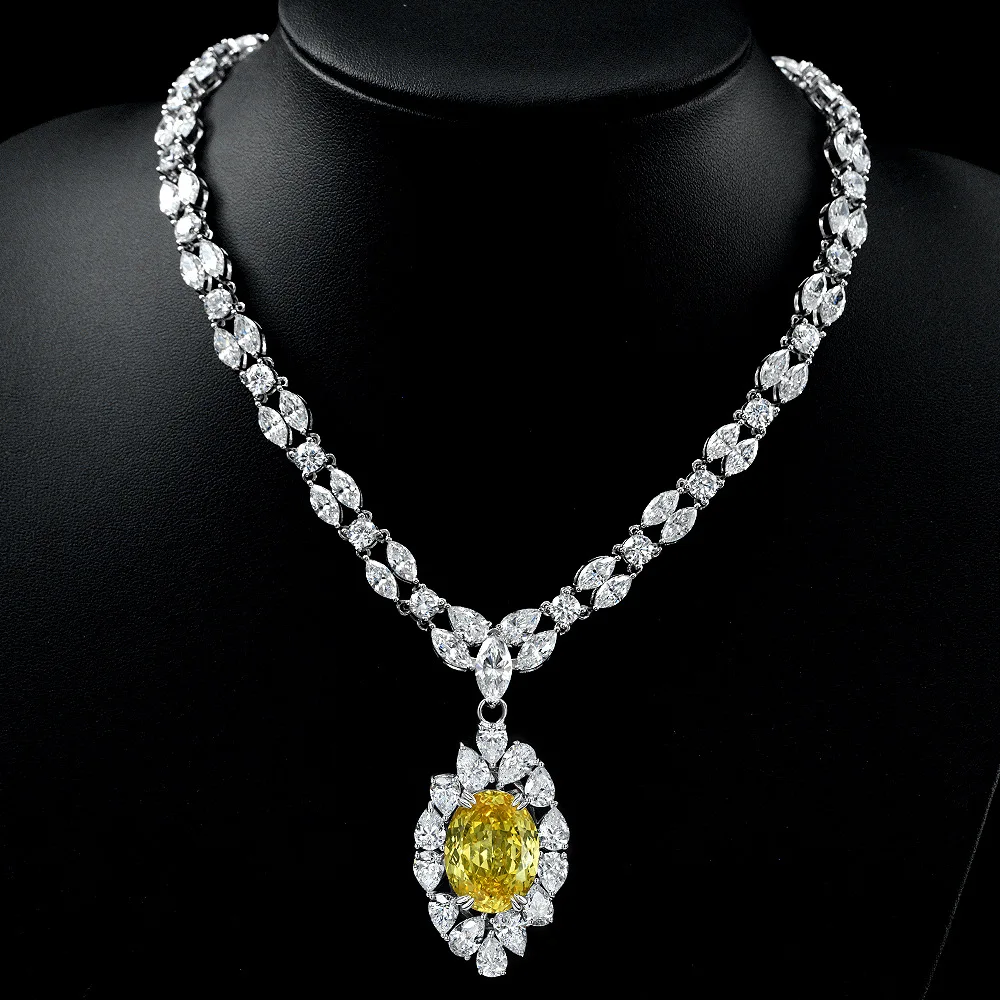 New S925 Silver Ellipse 15 * 20 Lotus Cut Pendant High Carbon Diamond Luxury Inlaid Universal Chain Wedding Jewelry
New S925 Silver Ellipse 15 * 20 Lotus Cut Pendant High Carbon Diamond Luxury Inlaid Universal Chain Wedding Jewelry