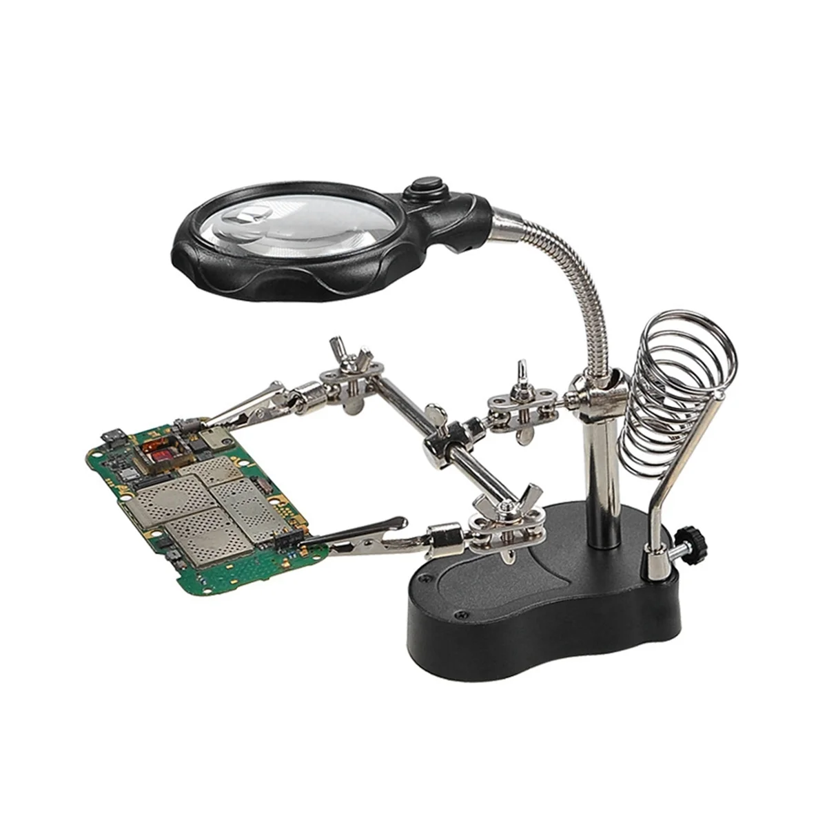 Soldering Iron Table Bracket with Welding Magnifying Glass Digital Equipment Maintenance Tool Table with LED Lamp
Soldering Iron Table Bracket with Welding Magnifying Glass Digital Equipment Maintenance Tool Table with LED Lamp