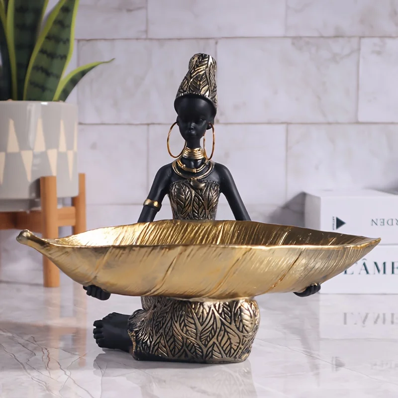 Handicraft Wholesale African Black Woman Tray Resin Ornament Home Decor Desktop Storage
Handicraft Wholesale African Black Woman Tray Resin Ornament Home Decor Desktop Storage