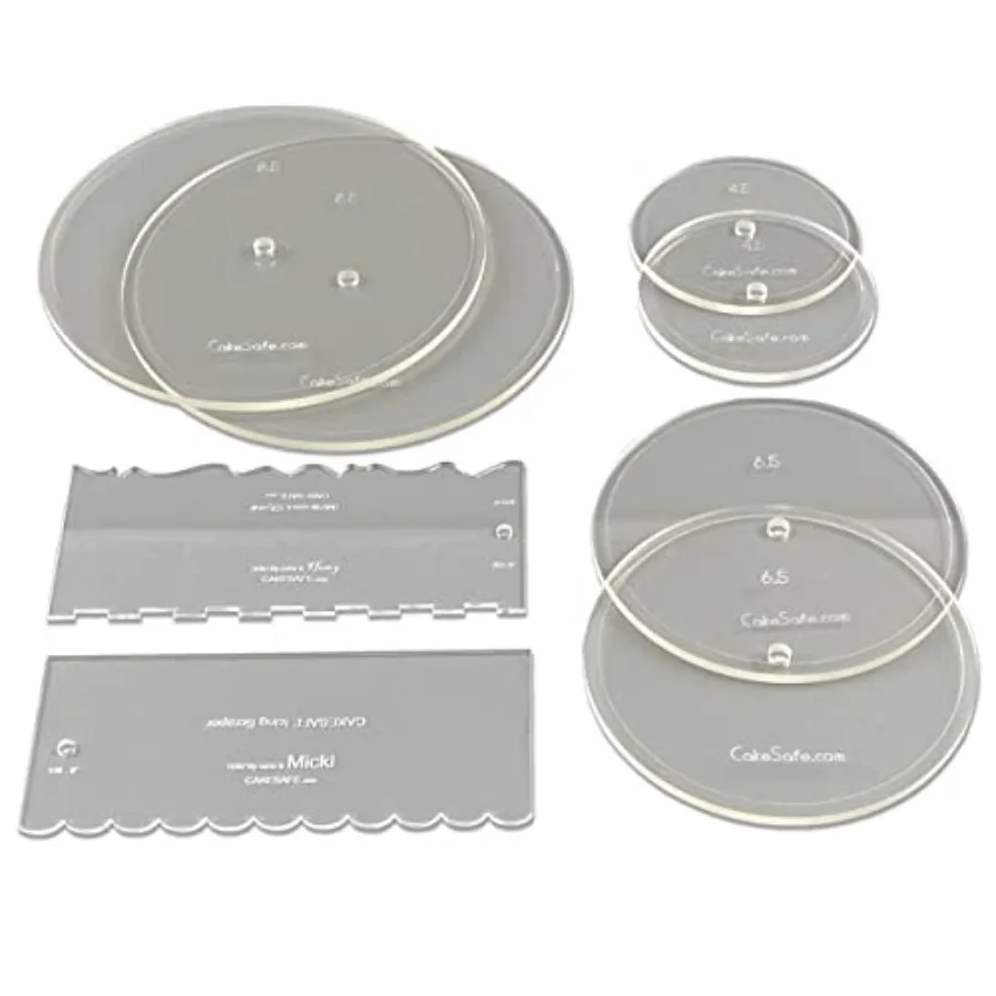 Bare Necessities Cake Decorating Acrylic Disk Kit 3 Sets Round 4.5" 6.5" and 8.5" Disk Sets disks per size 8" Icing Scrapers wi
Bare Necessities Cake Decorating Acrylic Disk Kit 3 Sets Round 4.5" 6.5" and 8.5" Disk Sets disks per size 8" Icing Scrapers wi