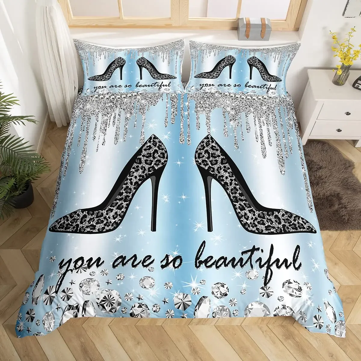 Leopard Glitter Duvet Cover Kids Girls Diamond Starry Bedding Set King Size Sparkling Jewelry Comforter Cover Bedroom Decor 3pcs
Leopard Glitter Duvet Cover Kids Girls Diamond Starry Bedding Set King Size Sparkling Jewelry Comforter Cover Bedroom Decor 3pcs