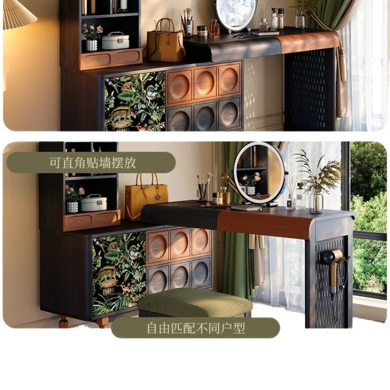 Dresser desk, two-in-one French retro bedroom, makeup table, storage cabinet integrated
Dresser desk, two-in-one French retro bedroom, makeup table, storage cabinet integrated
