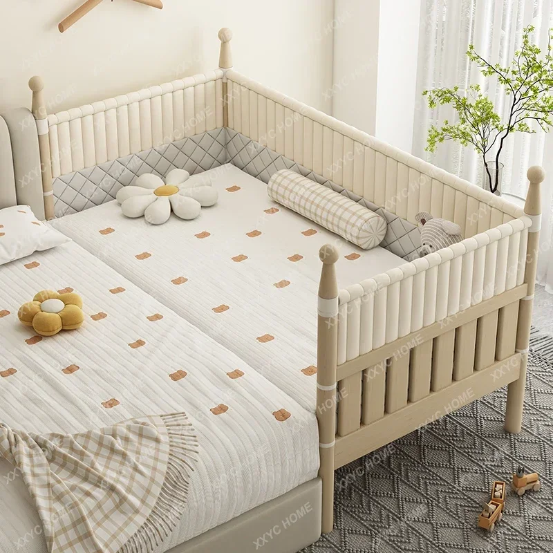 High guardrail baby princess bedside widened side small splicing large bed can be lifted and lowered Solid wood children's bed
High guardrail baby princess bedside widened side small splicing large bed can be lifted and lowered Solid wood children's bed