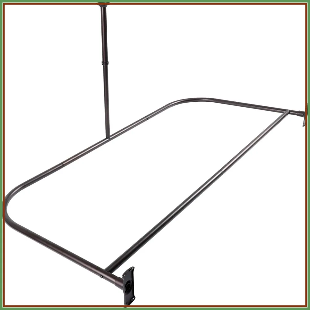 D-Shaped Shower Curtain Rod for Freestanding Tub - Rustproof Aluminum with Ceiling Support, 60x25 Inch, Oil Rubbed Bronze
D-Shaped Shower Curtain Rod for Freestanding Tub - Rustproof Aluminum with Ceiling Support, 60x25 Inch, Oil Rubbed Bronze