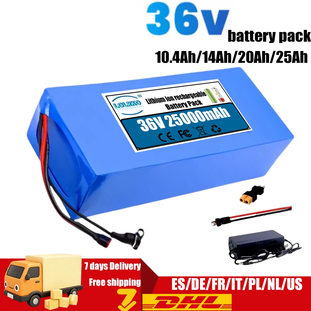 36V Electric Bike Lithium Battery Pack 10.4,14,20Ah 25Ah Li ion Ebike Battery for Bicycle Scooter Motorcycle with Charger
36V Electric Bike Lithium Battery Pack 10.4,14,20Ah 25Ah Li ion Ebike Battery for Bicycle Scooter Motorcycle with Charger