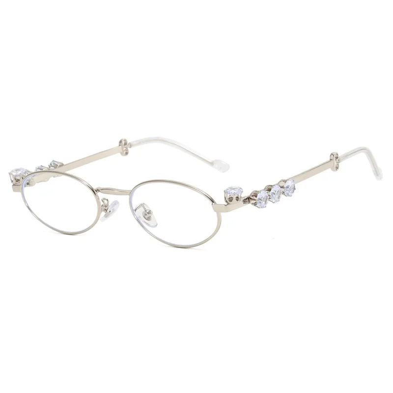 Fashionable Diamond-Encrusted Oval Metal Glasses Frame for Women Small Frame Anti-Blue Light Glasses Sunglasses
Fashionable Diamond-Encrusted Oval Metal Glasses Frame for Women Small Frame Anti-Blue Light Glasses Sunglasses