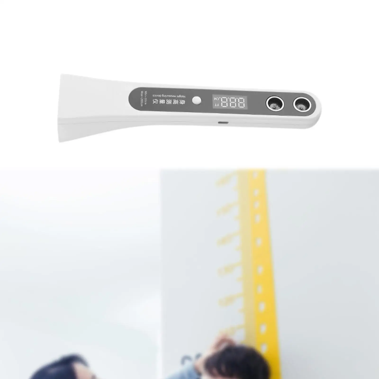 Handheld Height Measuring Device with Digital Display USB Charging Convenient 30cm to 220cm 8W Precision Cordless Stadiometer