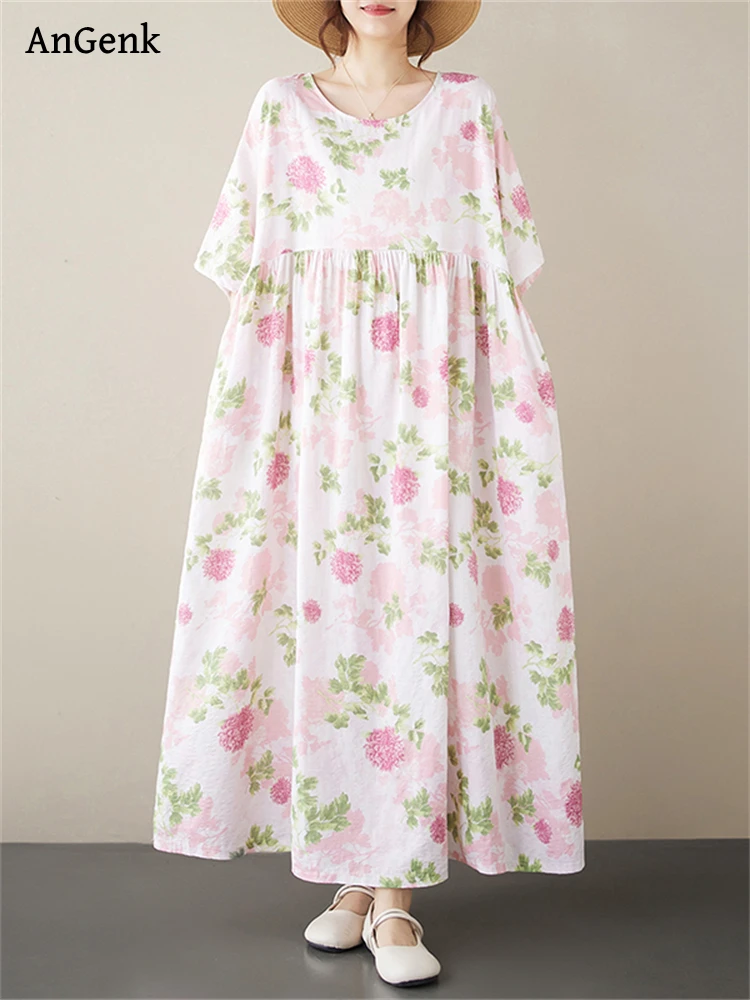 Oversize Summer Cotton Print Pink Dresses For Women Vintage Casual Loose Long Dress Femme Robe Vestidos Elegant Fashion Clothing
Oversize Summer Cotton Print Pink Dresses For Women Vintage Casual Loose Long Dress Femme Robe Vestidos Elegant Fashion Clothing