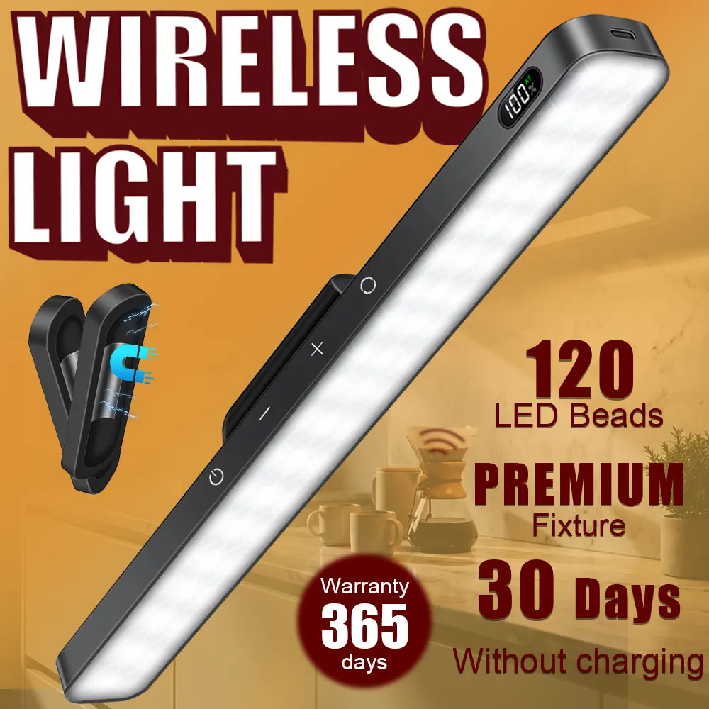 120 LED Under Cabinet Light Rechargeable 2500mAh Battery Display Remote Control Dimmable Magnetic Lights Bar for Wardrobe Desk
120 LED Under Cabinet Light Rechargeable 2500mAh Battery Display Remote Control Dimmable Magnetic Lights Bar for Wardrobe Desk