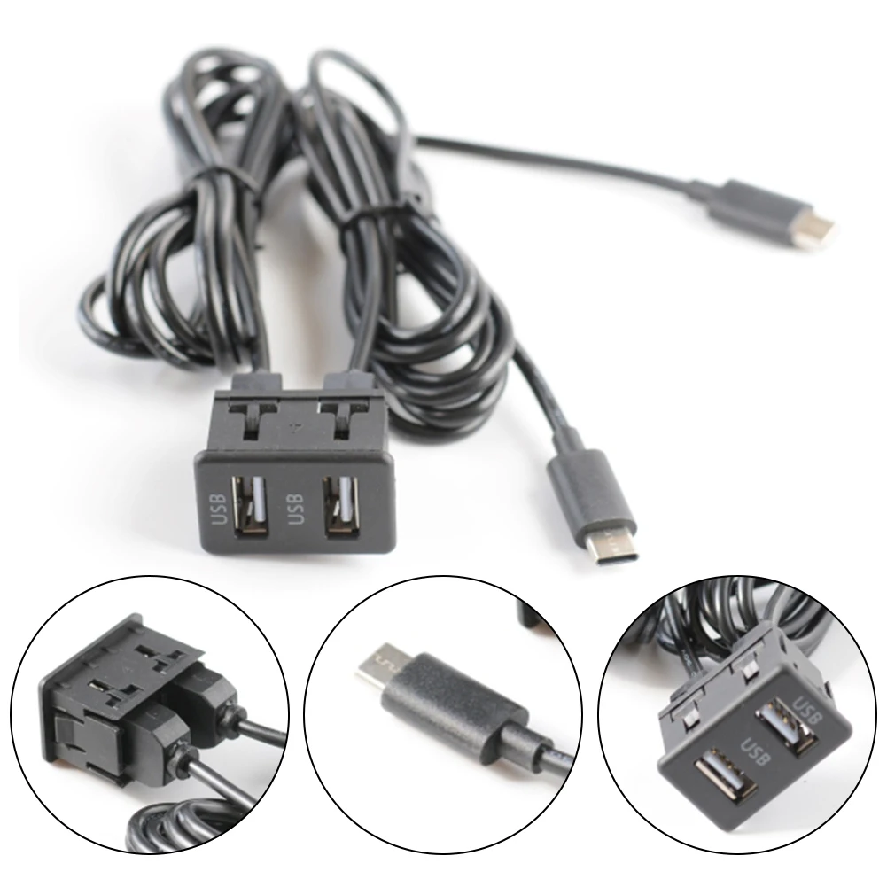 Car Dash Mount Dual USB Port Panel Interface Extension 145cm Cable Adapter Black ABS Center Console USB Port Panel Interface
Car Dash Mount Dual USB Port Panel Interface Extension 145cm Cable Adapter Black ABS Center Console USB Port Panel Interface