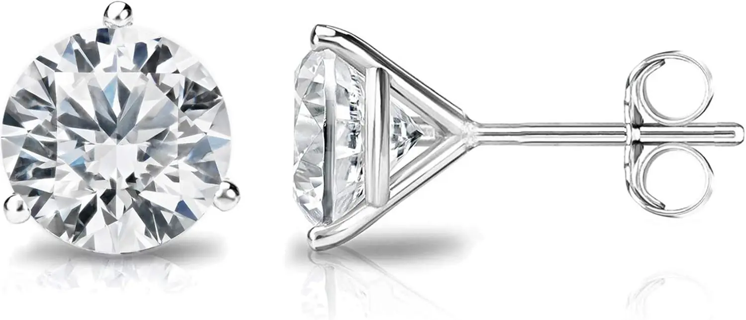 14K Gold Plated 925 Sterling Silver Cubic Zirconia Stud Earrings for Women - Simulated Diamond CZ Earrings
14K Gold Plated 925 Sterling Silver Cubic Zirconia Stud Earrings for Women - Simulated Diamond CZ Earrings