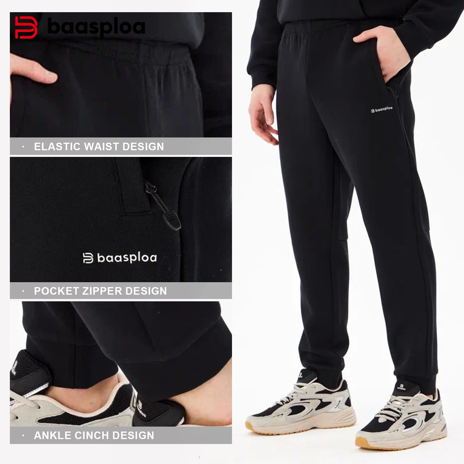 Baasploa Men Sports Pants Breathable Knitted Trousers Stitching Comfort Soft Casual Pants for Male
Baasploa Men Sports Pants Breathable Knitted Trousers Stitching Comfort Soft Casual Pants for Male