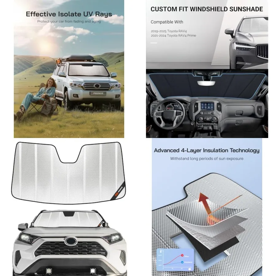 Windshield Sun Shade for Toyota RAV4;RAV4 Prime 2021-2024. Reflective Aluminum Film Front Window Sunshade - BLAZBLOCK
Windshield Sun Shade for Toyota RAV4;RAV4 Prime 2021-2024. Reflective Aluminum Film Front Window Sunshade - BLAZBLOCK